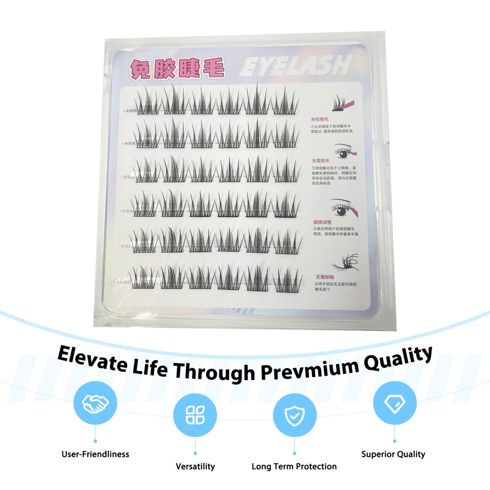 Dachuang Beauty Black (Six Row Camellia) Natural Messy False Eyelashes, C Curl