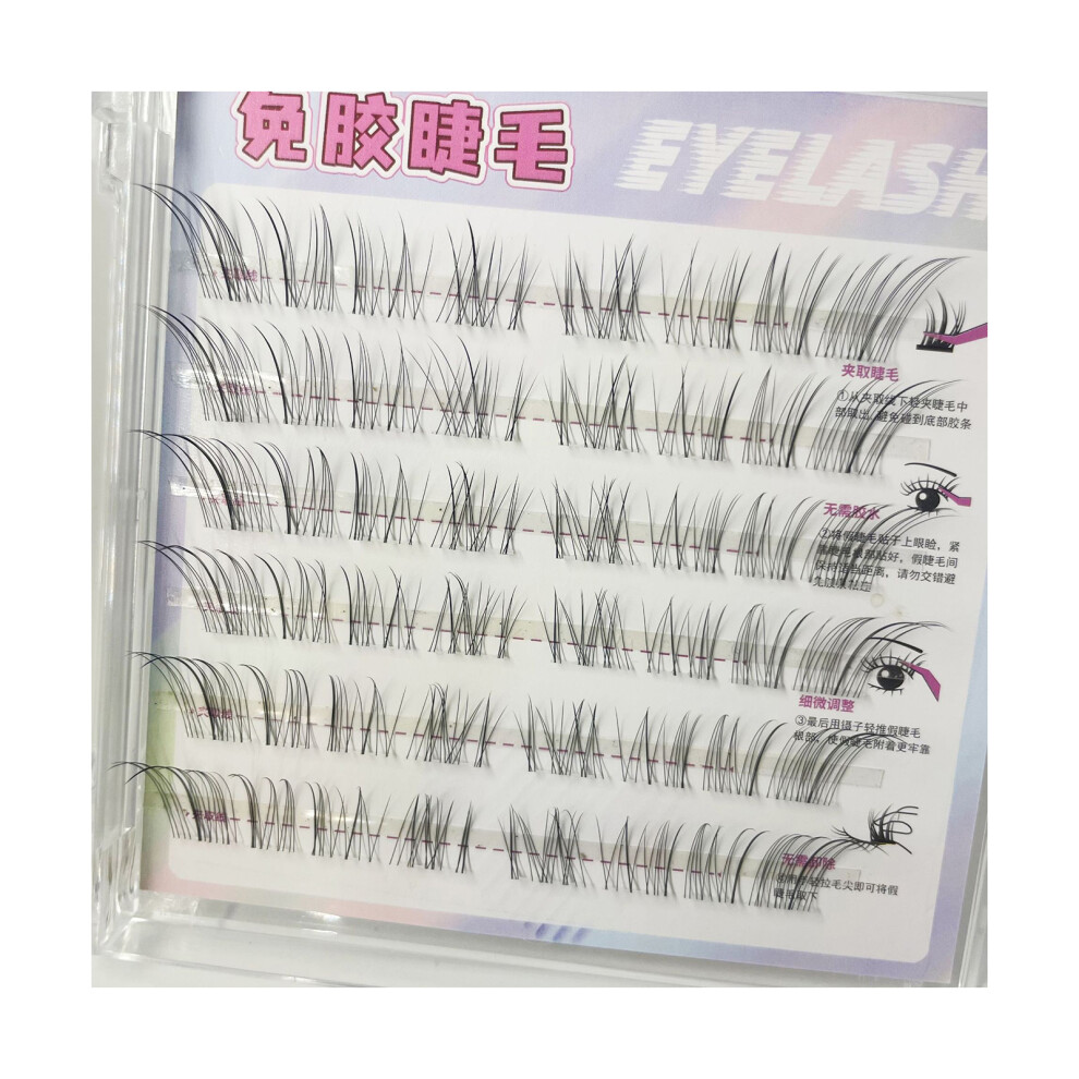 Dachuang Beauty Black (Six Rows C) Natural Messy False Eyelashes, C Curl
