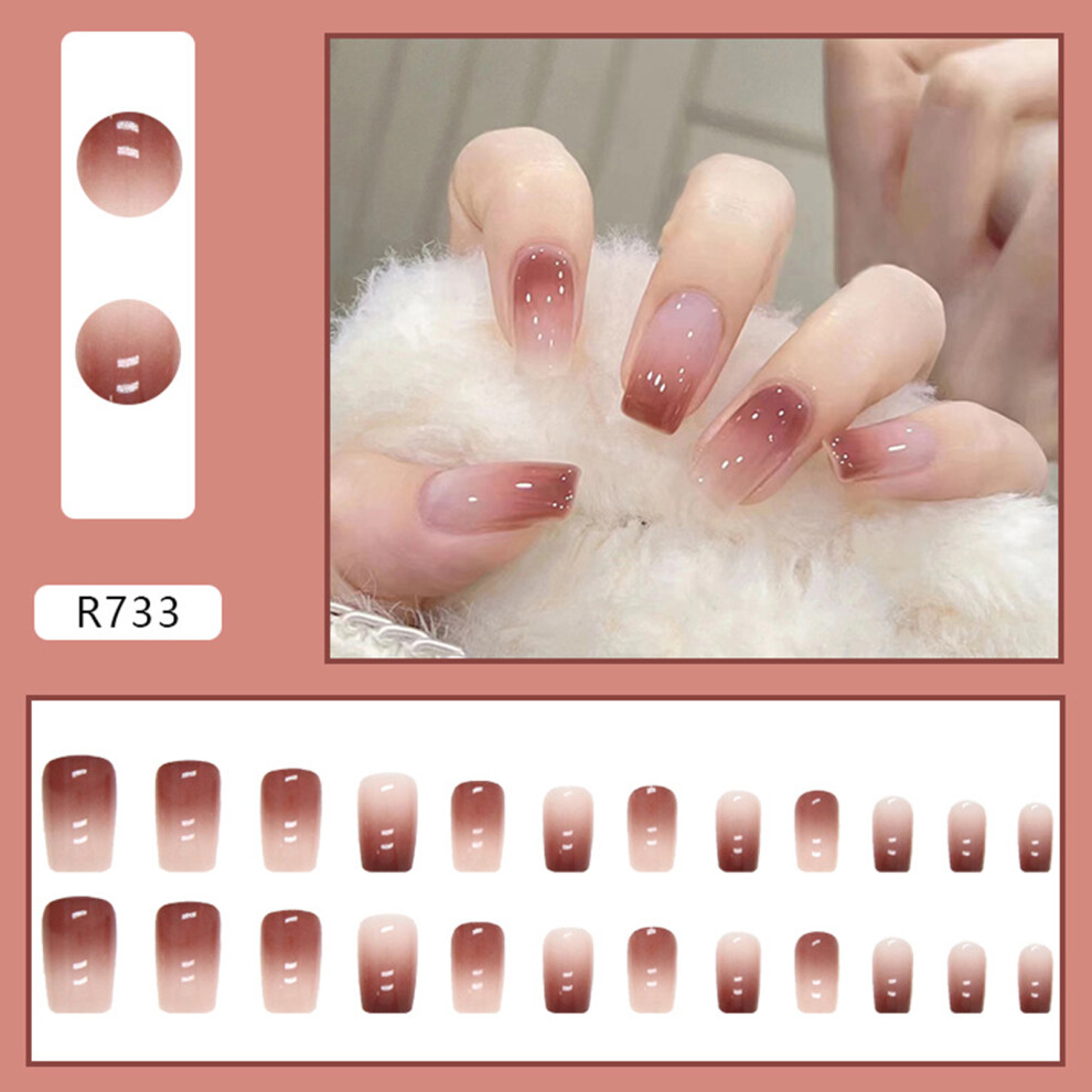 Dachuang Beauty (Jelly Glue Model) Autumn Gradient Fake Nails, Diy Home Art Pieces