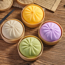 (4pcs#3) Super Soft Giant Mystery Rice Dumpling with Steamer - Squeeze Toy for Stress & Anxiety Relief for All Ages