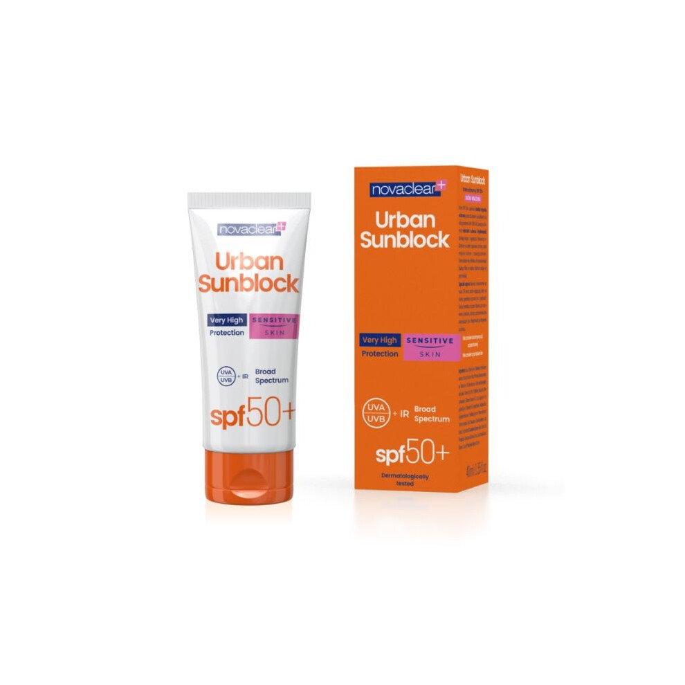 Cream Novaclear Urban Sunblock (Spf 50+) Sensitive Skin 1+1 | Maintains Skin Hydration And Barrier Health - 40Ml
