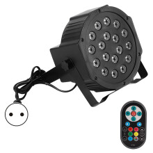 Batteriebetriebener PAR-Scheinwerfer mit RGB-Farbmischung, energiesparende LED-Bühnenleuchte mit DMX-Steuerung, benutzerfreundliches Design,