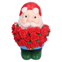 Statuie de grădină cu energie solară, montată pe perete cu furtun, statuie durabilă pentru gazon, suport decorativ pentru furtun, design