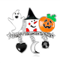 Accessoires d'Halloween : médaillon flottant avec pendentif citrouille et fantôme, et breloques animaux interchangeables en émail. Idéal pour
