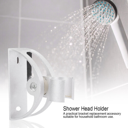 Adjustable Angle Shower Head Holder Aluminum Wall Mount Rust Protection Shower Wand Bracket Practical Replacement Accessory Universal Fitment 2