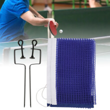 Portable Ping Pong Net Polyester & Metal Bracket Blue for Aussie Table Tennis