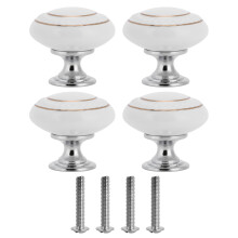Modern Cabinet Hardware Pulls Vacuum Electroplating Strong ABS Material Elegant Drawer Knobs For Kitchen Bedroom Furniture Makeover (4PCS)