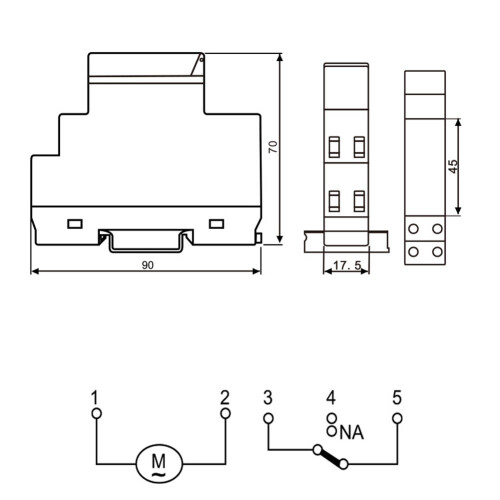 Heavy Duty Time Switch Mechanical Timer, Programmable Timer with24Hour Timer Function, Compact Size DIN Rail Mount Timer for Reliable Time Control 2
