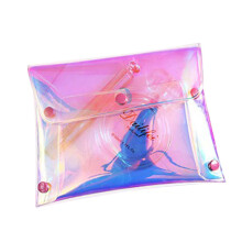 Make-uptasje, transparant, envelopvormig, portemonneetje, iriserend holografisch oppervlak, cosmetische organizer, reistas, waterbestendig,
