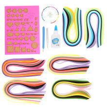 Prémium minőségű Quilling papírkészlet kézzel készített papírművészeti többszínű csíkokhoz 3 dimenziós effektekkel, ajándéknak