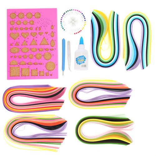 Σετ χαρτιού quilling υψηλής ποιότητας για χειροποίητη κατασκευή χαρτιού, πολύχρωμες