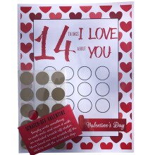 Love Countdown Scratch Off Card, Emotional and Interactive Valentine's Gift, High-Quality Paper Keepsake for Couples