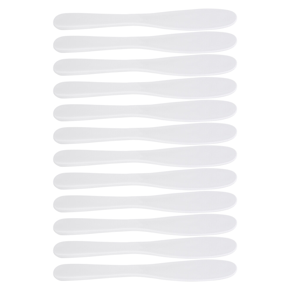 12pcs Plastic Mask Spatulas, DIY Skin Care Applicators, White