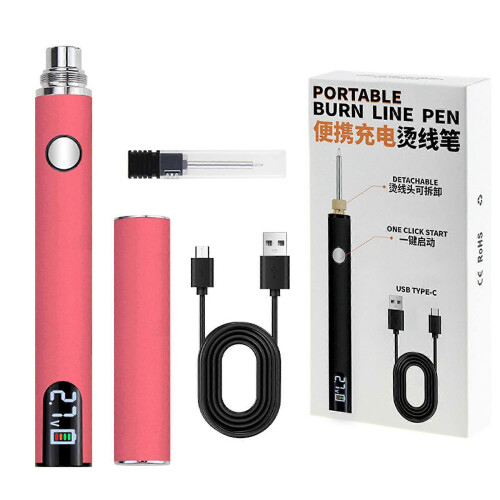 (Pink) Precisions Temperature Control Wax Pen Replacement Tips Thread Burning Pen Suitable for Bead Forming and Detail Work  White
