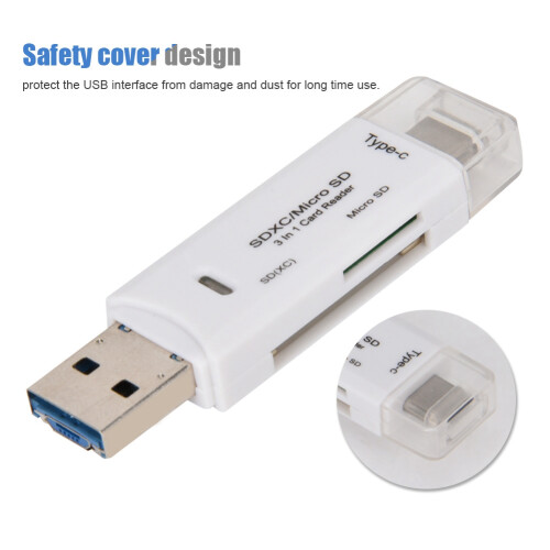 Transfer Media With High Speed Transfer Compact Reader Portable Card Reader Supports SDHC USB C Enabled Devices Memory Card Reader Plug And Play 2