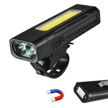 Solar Rechargeable Battery Bicycle Headlight With Advanced Technology Powerful LED Lights For Eco Friendly Night Cycling