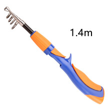 (Orange, 1.4) Kids Carbon Fiber Fishing Rod with Lures