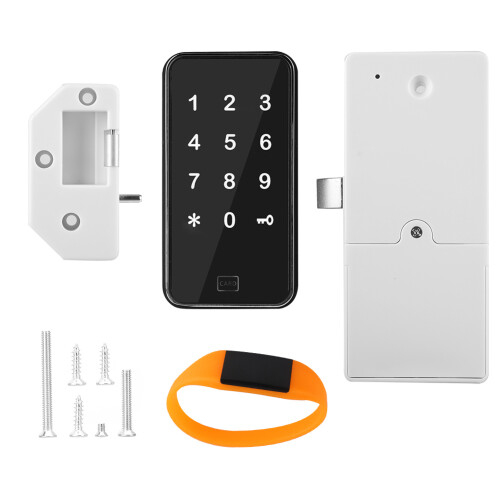 Password Keypad Cabinet Lock, Electronic Keyless Lock With Multi-Unlock Support Waterproof Exterior Touch Screen Interface Low Battery Indicator