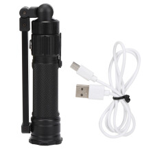 Torcia a LED in alluminio ricaricabile con base magnetica, funzione zoom, modalità di illuminazione multiple, USB tipo C, super luminosa, ampia