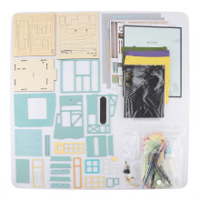Casă de păpuși în miniatură DIY cu accesorii pentru mobilier, kit creativ pentru artizanat în 1: scară 32, model din lemn ecologic pentru