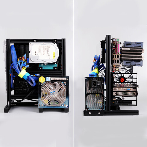 No Limit In GPU Length DIY Gaming Computer Case Cooling Support Water Cooling Options Stackable Aluminum Frame Open Chassis With Handle Lightweight 1