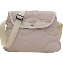 (Beige) Quilting Bag for Women Nylon Crossbody Bag Down Shoulder Bag Korean Styles Messenger Bag Fashion Lingge Commuting Bag Purple