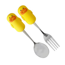Niedliches Edelstahl-Design Cartoon-Babybesteckset für Jungen & Mädchen
