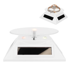 Solar LED Rotating Display Stand for Jewelry, Watches, Phones – 8.9cm Diameter