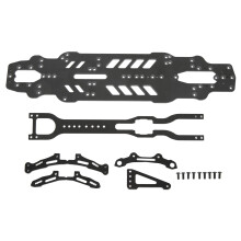 Chasis RC Drift de fibra de carbono, ligero pero resistente, con componentes de aleación de aluminio, precisión CNC Seiko, fácil montaje y alta