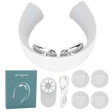 Wireless EMS Neck Massager With Quick Drying Fabric And Redefine Eyebrows Style Design5Modes15Levels42Degree Heating USB Charge Ergonomic Fit