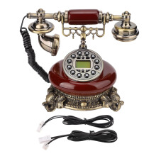 Classic European Retro Telephone Function Corded Desk Phone With Digital LCD Display Stable And Noiseless Calls Caller ID Records One Key Redial For