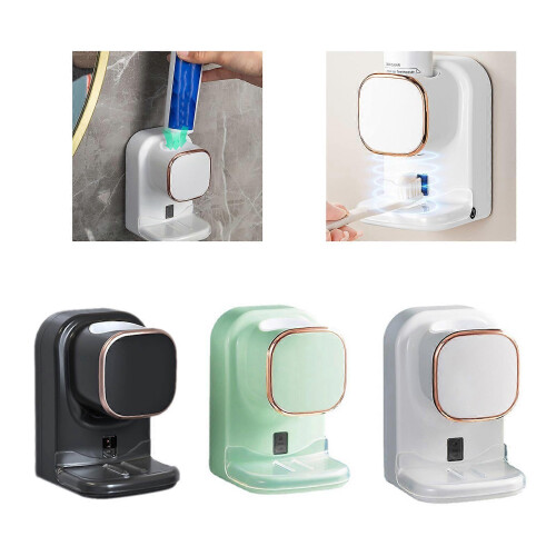 (Black) Convenient Toothpaste Squeezer Automatic Dispenser for Bathroom 3 Adjustable Modes Easy to Install  White 1