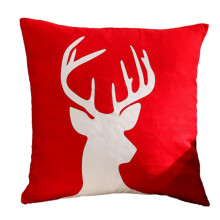 (Red offset white dee) 2024 Christmas Cushion Cover Embroidery Snowflake Pillowcase Merry Christmas Decoration for Home Winter Sofa Couch Offie
