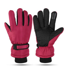 (Women fuchsia) Touchable Gloves for Women Man Winter Outdoor Sports Road Riding Equipment Windproof Thicken Skiing Gloves for Winter Women red