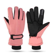 (Women pink) Touchable Gloves for Women Man Winter Outdoor Sports Road Riding Equipment Windproof Thicken Skiing Gloves for Winter Women red