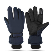 (Men navy blue) Touchable Gloves for Women Man Winter Outdoor Sports Road Riding Equipment Windproof Thicken Skiing Gloves for Winter Women red