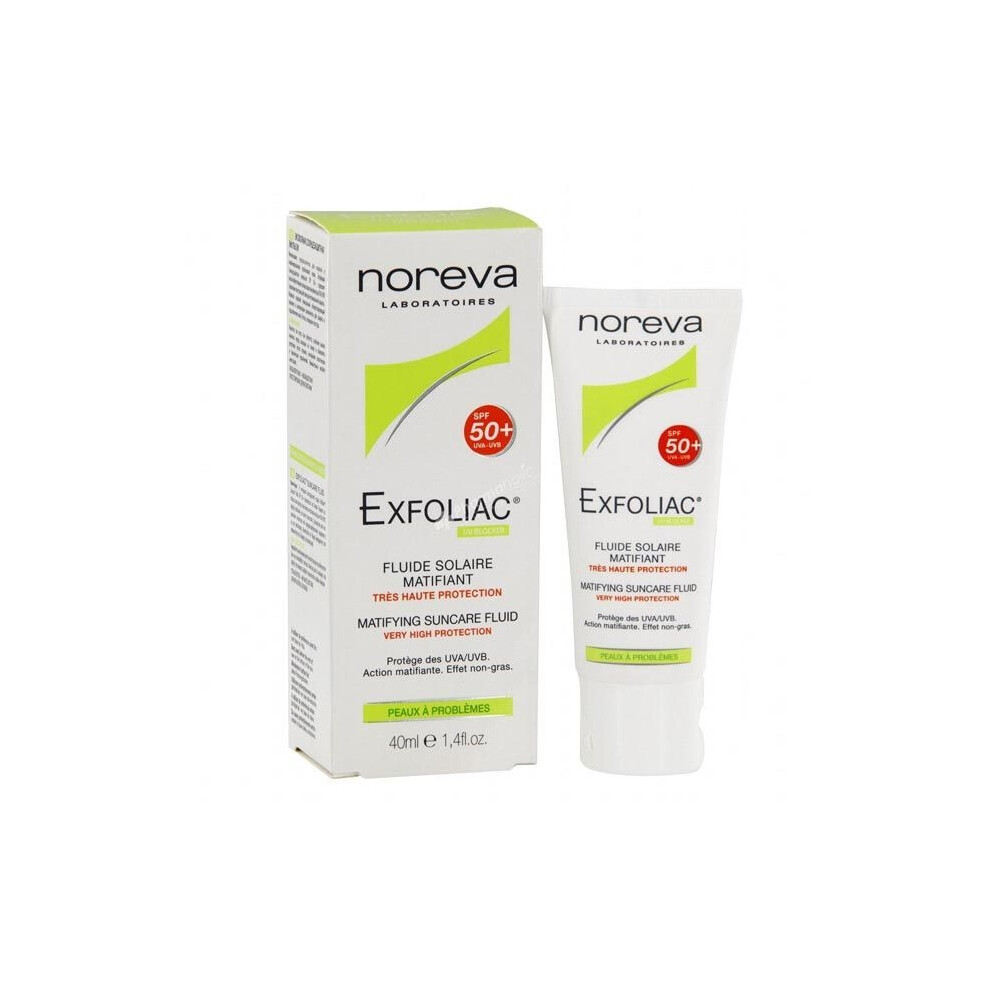 Noreva Exfoliac Matifying (Spf 50+) Suncare Fluid | Lightweight, fast-absorbing fluid formula - 40ml