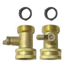 2pcs Brass Garden Hose Shut Off Valves with Leakproof Designs and Extended Handle for Efficient Water Management