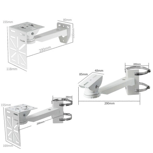 (Hoop bracket 20cm) CCTV Camera Bracket Wall Mount Bracket for CCTV Camera Outdoor External Wall Corner Bracket Multiple Angle Adjustable 2