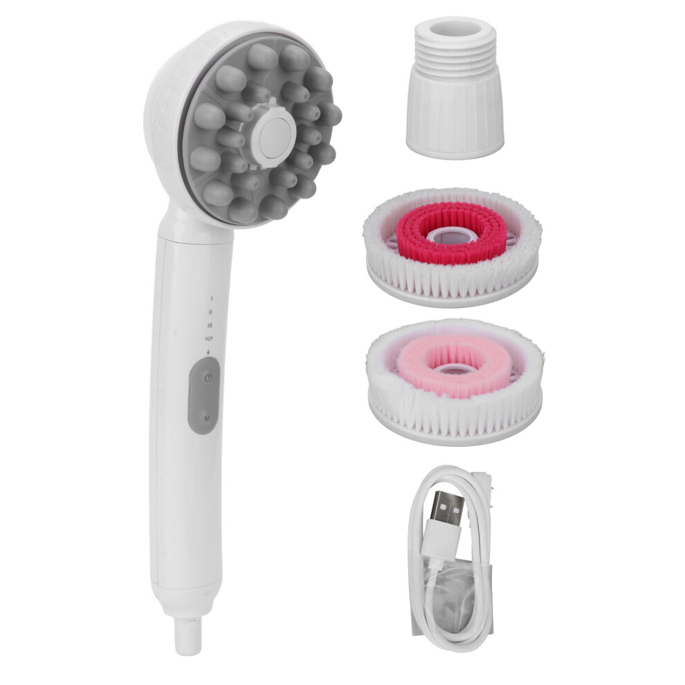 Electric Bathing Head With Skin Massage And Exfoliation Cordless Rechargeable Handheld Electric Spin Scrubber Waterproof Multifunction Cleaning Tool