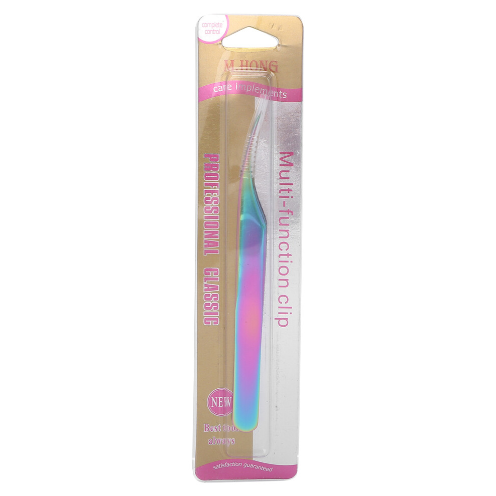 Ergonomic Design Lash Tweezers, Stainless Steel Precision Curved Tip Tools with Anti Static and Rust Resistant Properties for Eyelash Extensions