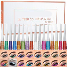 Glitter Liquid Eyeliner Collection In16Shades, Long Lasting Waterproof Sparkling Eye Makeup With Metallic Shine, Soft Tip Precision Applicator For