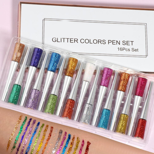 Συλλογή υγρού eyeliner με γκλίτερ σε 16 αποχρώσεις, μακράς διαρκείας αδιάβροχο 2