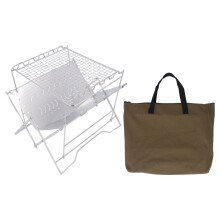 Barbecue pliable en acier au carbone durable, barbecue au charbon de bois compact avec grille renforcée, appareil de cuisson portable et polyvalent.