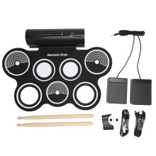 Ingebouwde luidsprekers, elektronisch drumstel, volumeregeling, MIDI-aansluiting, draagbaar drummen, realistische geluidskwaliteit, instelbare