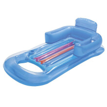 Summer Outdoor Pool Float Inflatable Swimming Lounger With Cup Holder Headrest Ergonomic Design Durable Pvc Material Portable Comfortable Air Mattress