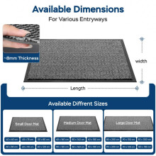 (Grey, 80 x 180 cm) LARGE HEAVY DUTY NON SLIP RUBBER BACK BARRIER DOOR MAT KITCHEN HALLWAY FLOOR RUG Flat Weave Indoor & Outdoor Traps Dirt