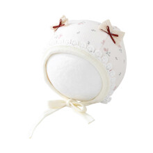 (F) Elastic Baby Bonnet Hat With Full Ear Protections Comfortable Fabric For 0 to 5 Month Old Enjoy Seasonal Comfort Multicolor