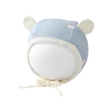(D) Elastic Baby Bonnet Hat With Full Ear Protections Comfortable Fabric For 0 to 5 Month Old Enjoy Seasonal Comfort Multicolor