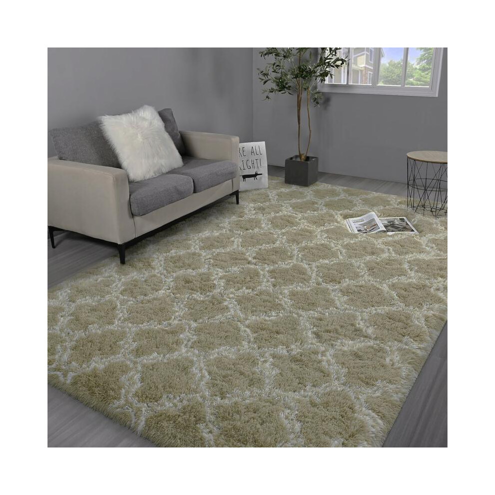 (Khaki, 120Cmx200cm) Shag Area Rugs For Bedroom And Living Room, Ultra-Soft Fluffy Area Rugs For Dorm, Indoor Nursery Carpet Rugs For Kids' 3352022648362